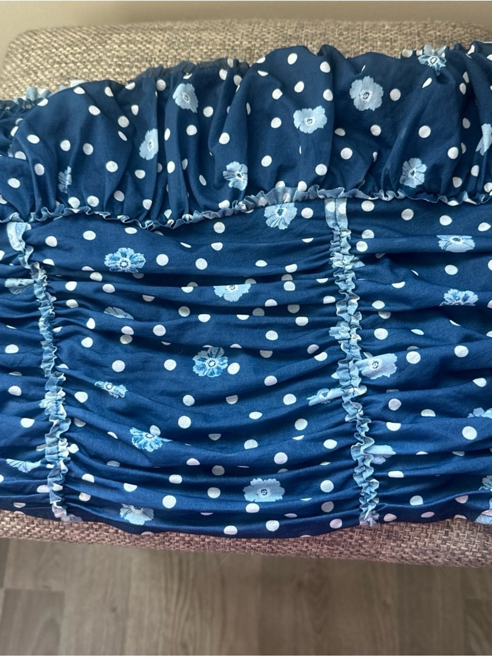 Free People Indigo Smocked Tube Top